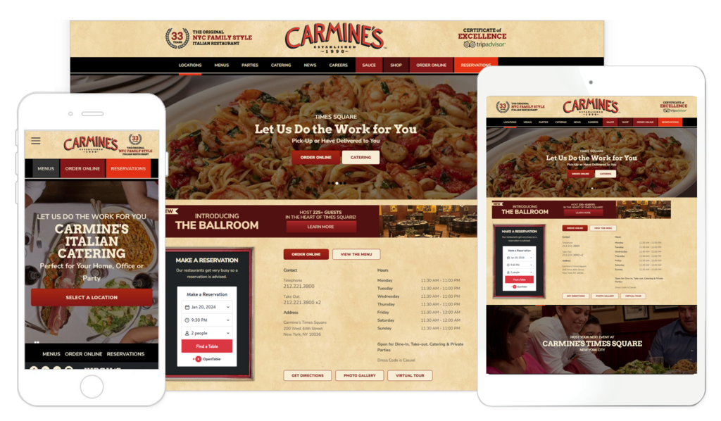 Restaurant-Style Ecommerce Website Displaying Culinary Delights