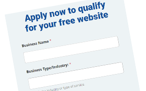 Business Owner Filling Out Free Website Application Form